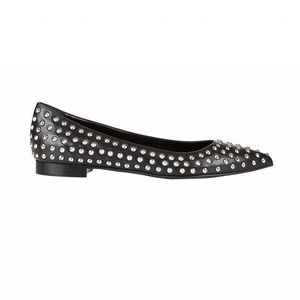 Saint Laurent Black Studded Paris Ballerina